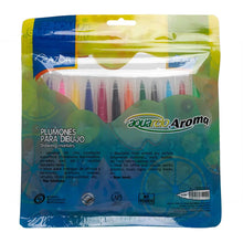 Plumones Azor Aquarelo Aroma Lavables Base Agua 12 Piezas - Azor