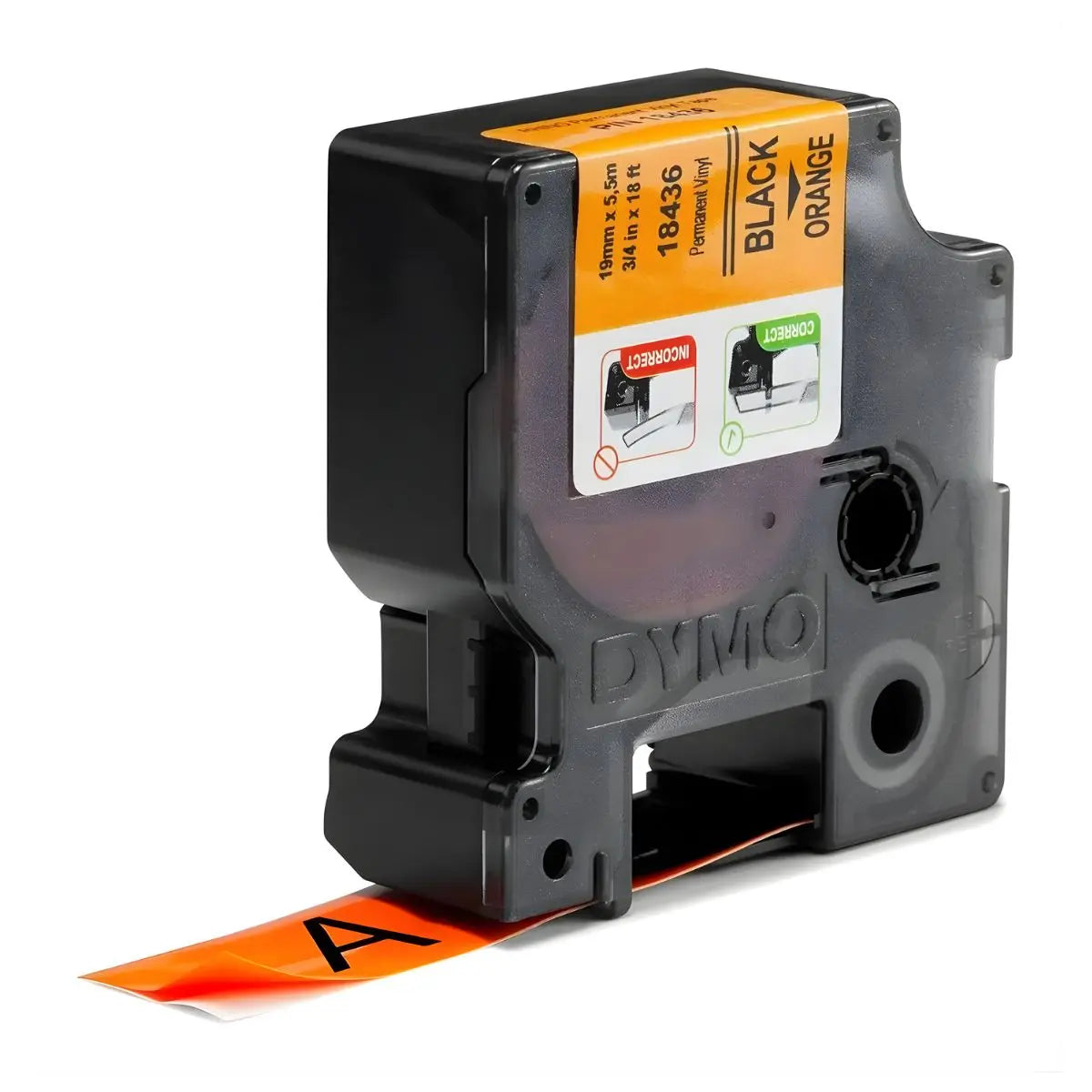 Cinta Vinilo color Naranja 19mm Dymo - Dymo - detalle