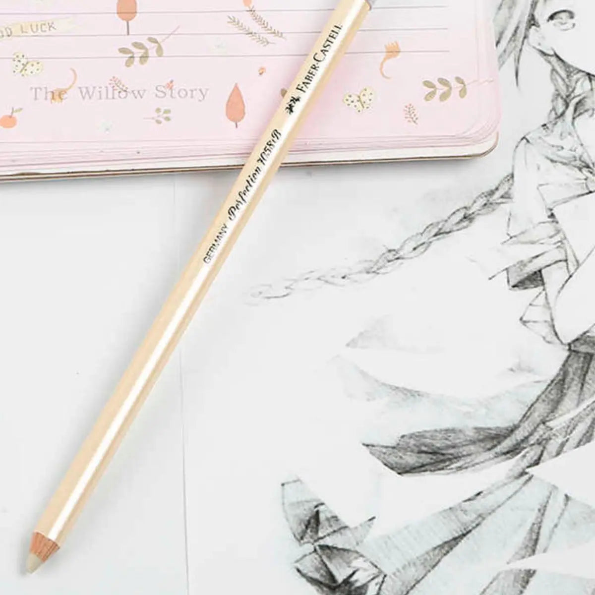 Gomas Borracha Tinta Tipo Lápiz Blanca Faber Castell 3 Pz - Faber Castell - vista trasera