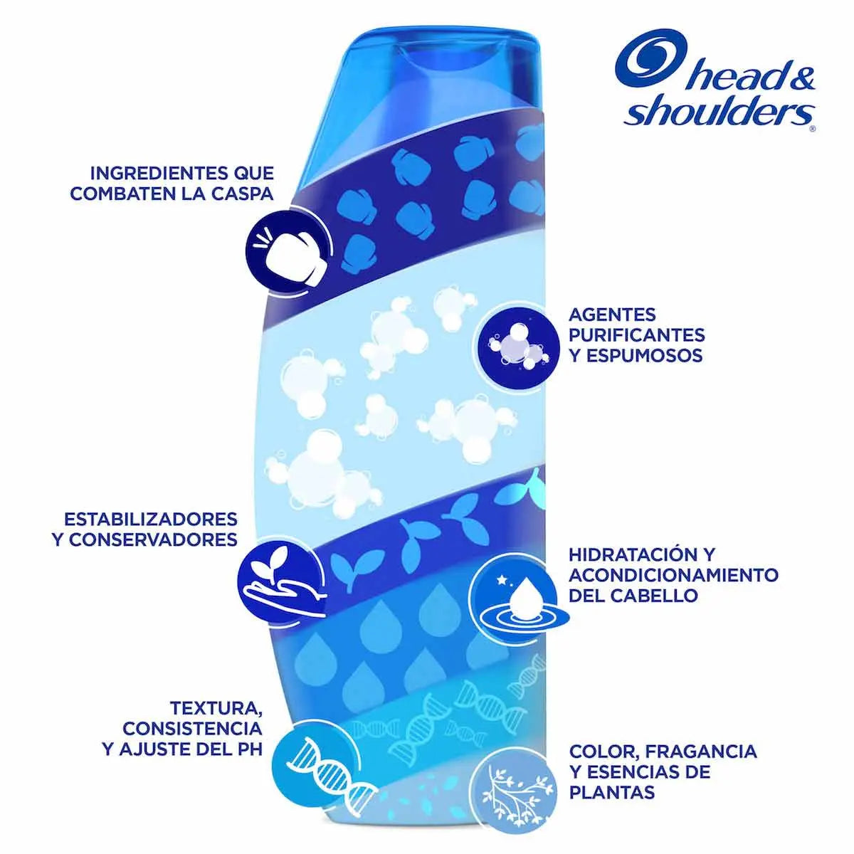 Shampoo Head & Shoulders Limpieza Renovadora 2en1 375ml - KCTS - detalle
