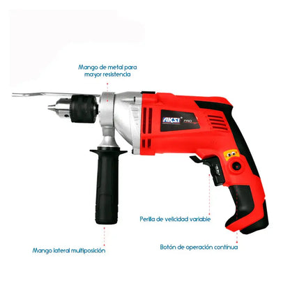 Rotomartillo 850W de 1/2" - PRO Aksi - Aksi - vista lateral