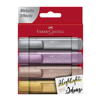 Marcador Efecto Metalico Faber Castell 4 Pz - Faber Castell - empaque