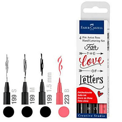 Rotuladores Negro/Rojo Faber Castell Profesionales 4 Pz - Faber Castell - empaque