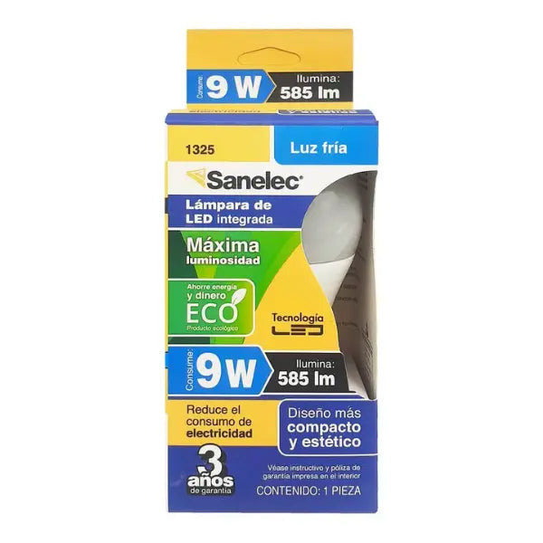 Foco led 9 W 90-150V  6500K  Sanelec - Sanelec - vista trasera