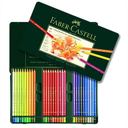 Faber-Castell Polychromos Artists' Color Pencils - Tin of 60 Colors - Premium Quality Artist Pencils - Faber Castell - contenido
