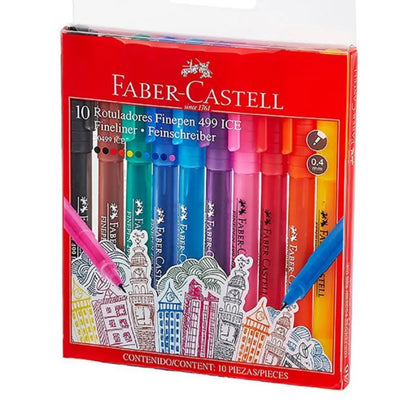 Rotuladores Faber Castell Punta Fina Ice 10 Pz - Faber Castell - empaque