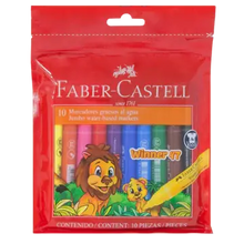 Plumones Gruesos Lavables Faber Castell Winner 10 Pz - Faber Castell - detalle