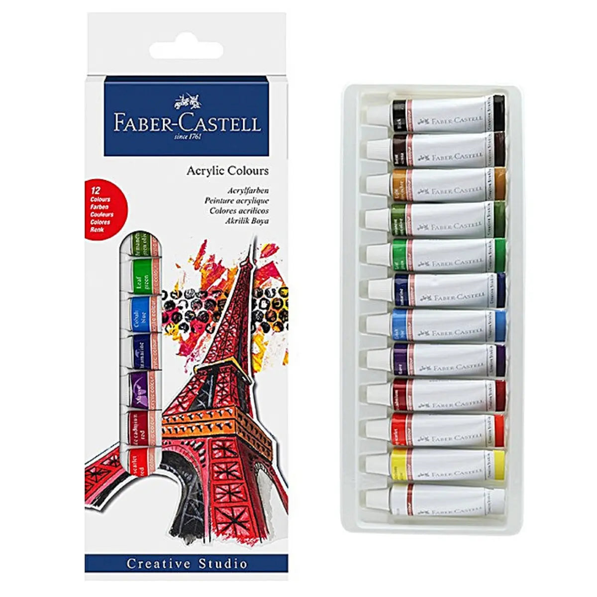 Faber-Castell Starter Kit - Acrylic Colours (Pack of 12) - Faber Castell