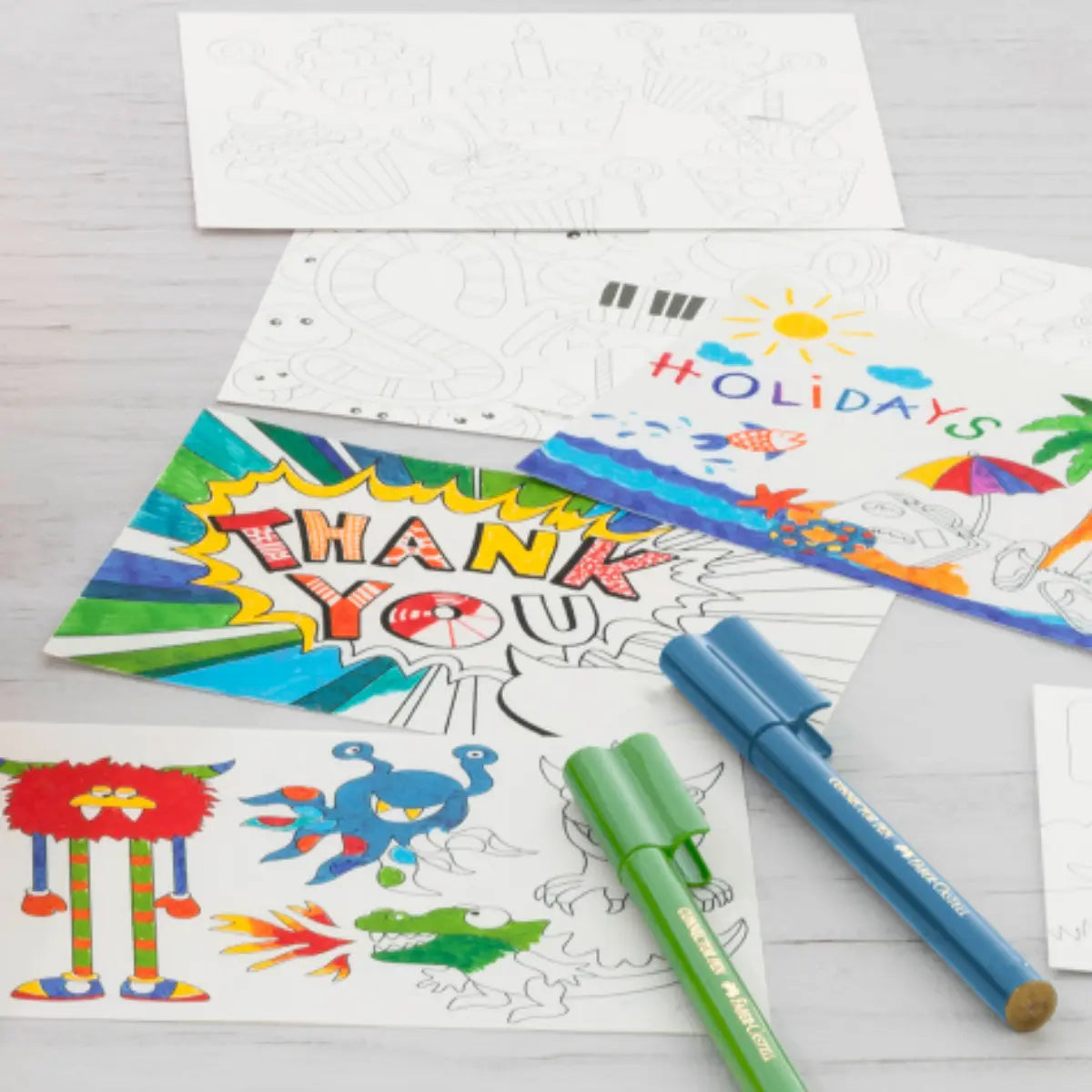 Rotuladores Faber Castell 60 Pz y 10 Tarjetas Felicitación - Faber Castell - uso