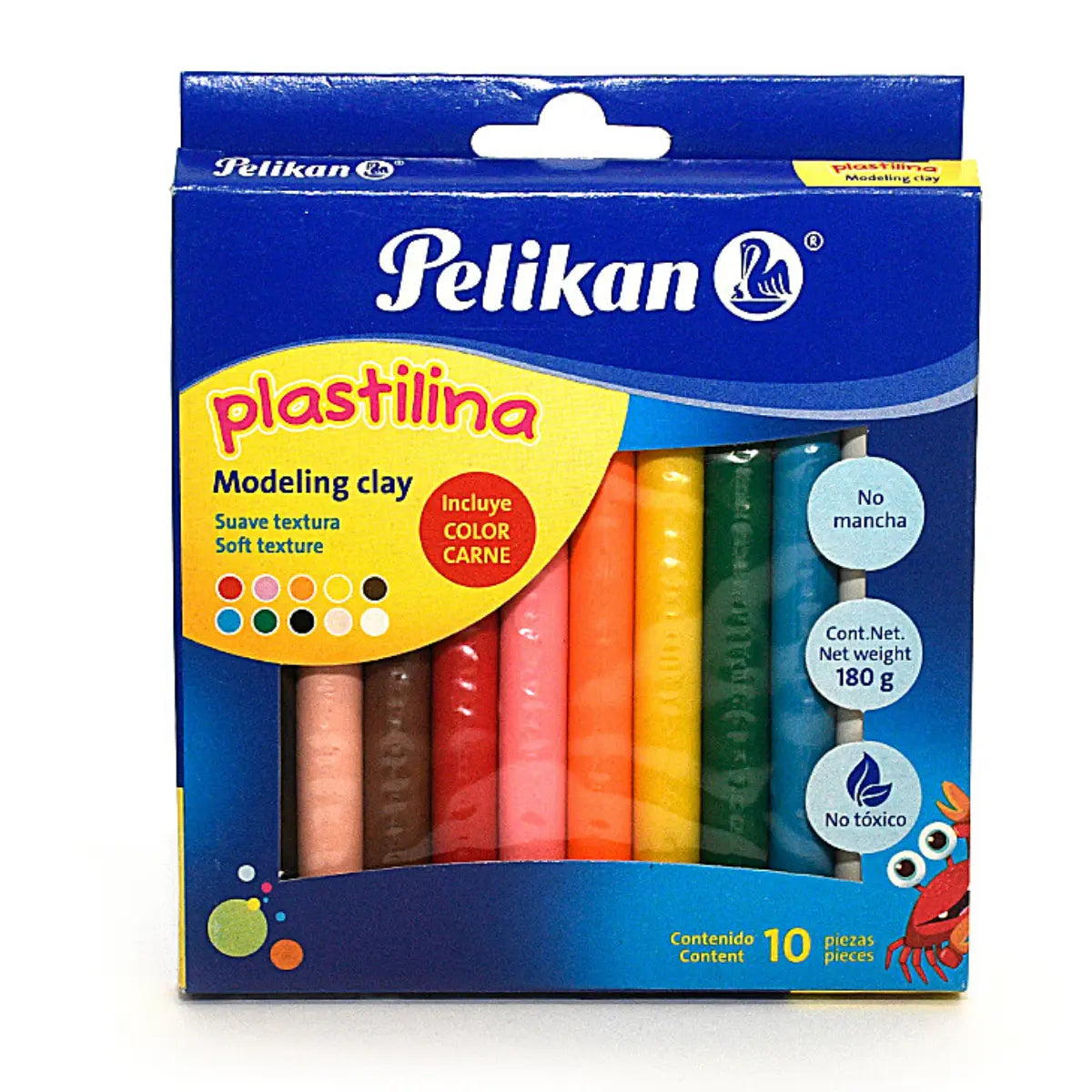 Barras Plastilina de Colores Pelikan 10 Piezas - Pelikan - vista lateral
