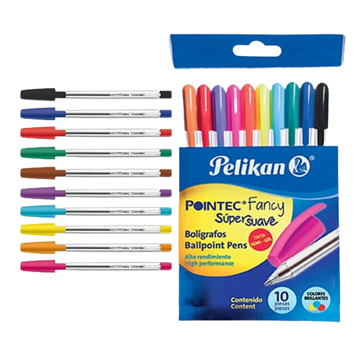 Plumas Bolígrafos Colores Semi Gel Pelikan Pointec Fancy 10 Piezas - Pelikan