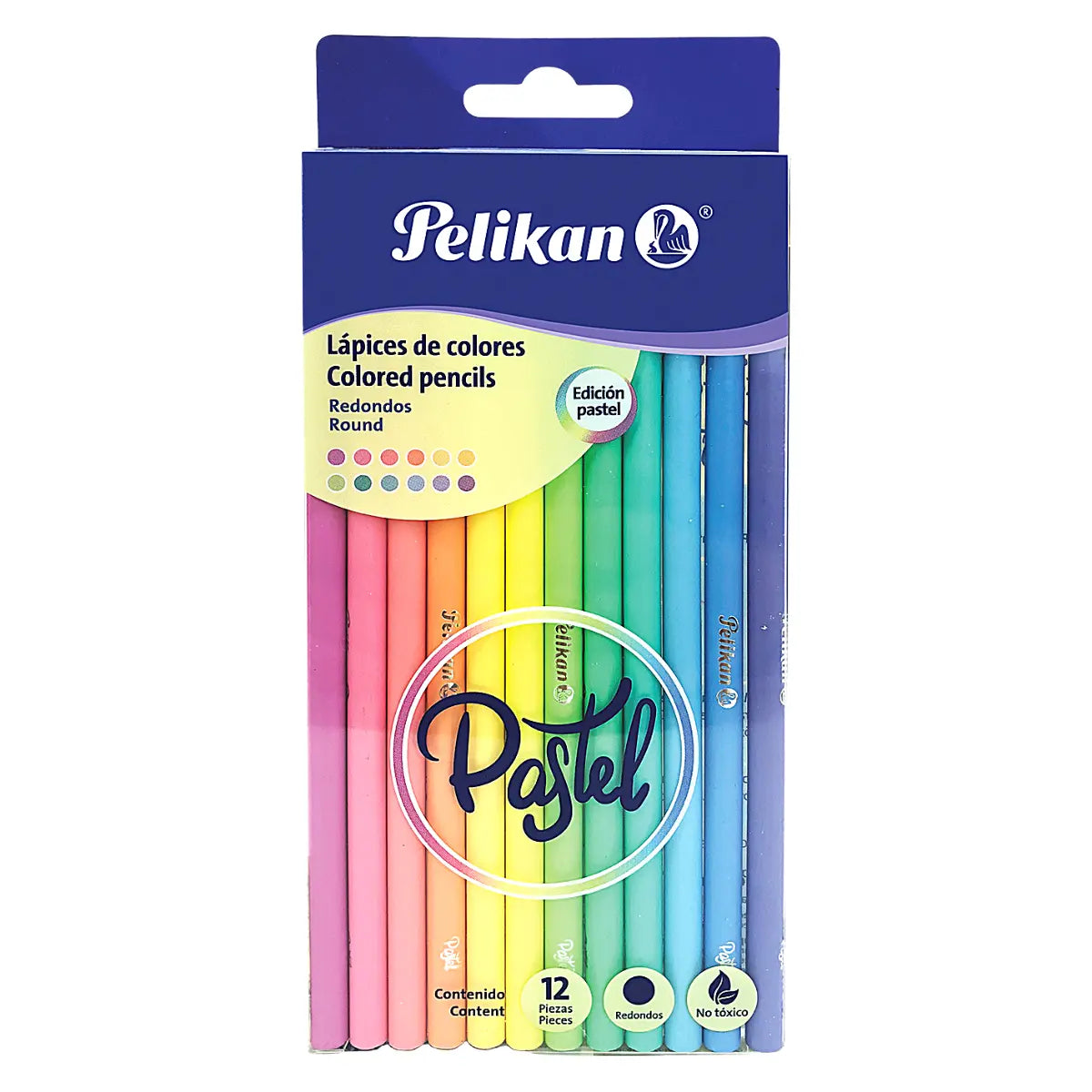 Lápices de Colores Pastel Redondos Largos 3.3mm Pelikan 12 Piezas - Pelikan
