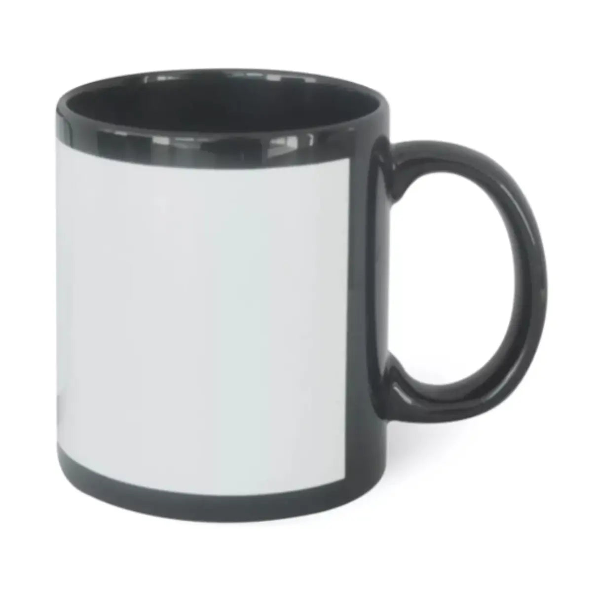 12 Pz Taza de cerámica 11 oz. Negra. Ventana blanca Color Make - Color Make