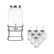 Kit Vitrolero 5 lt +  6 Tarros Mason Jar Asa Tapa Plata - Vittori - detalle