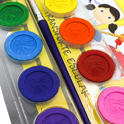 Pastillas Color Acuarela Sólida Pelikan Escolar Estuche 12 Piezas - Pelikan - vista lateral