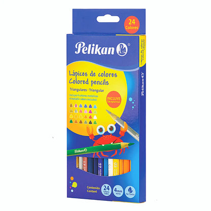 Lápices de Colores Triangular 4mm Pelikan 24 Piezas - Pelikan