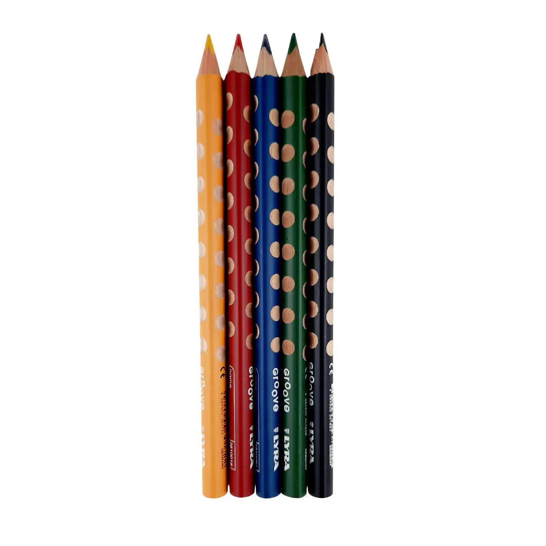 Lápices De Colores Triangular Lyra Groove Grip Natural Set 5 Piezas - lyra