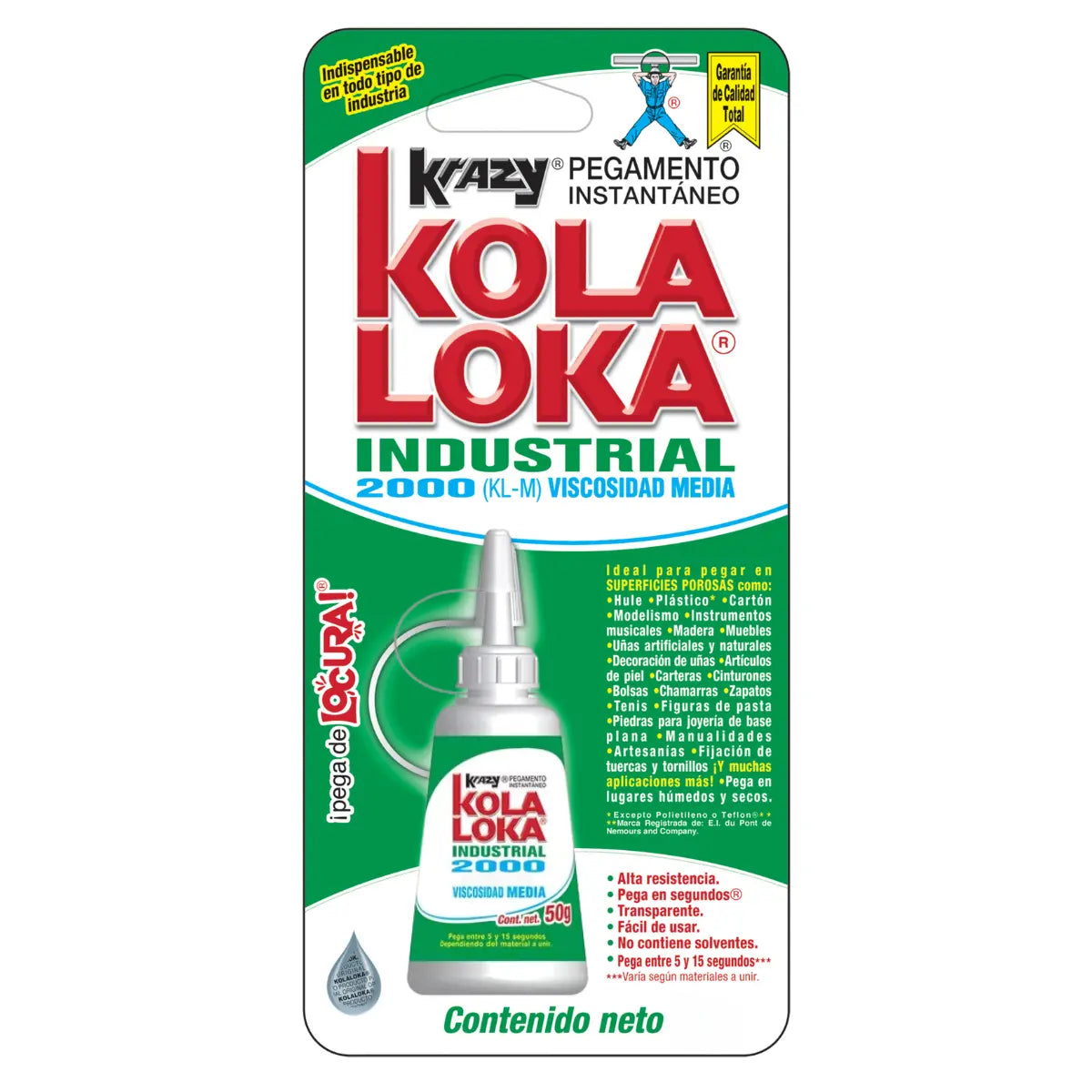 Pegamento Industrial Kola Loka Kli2000 50g Viscosidad Media 2000 - Kola loka - detalle