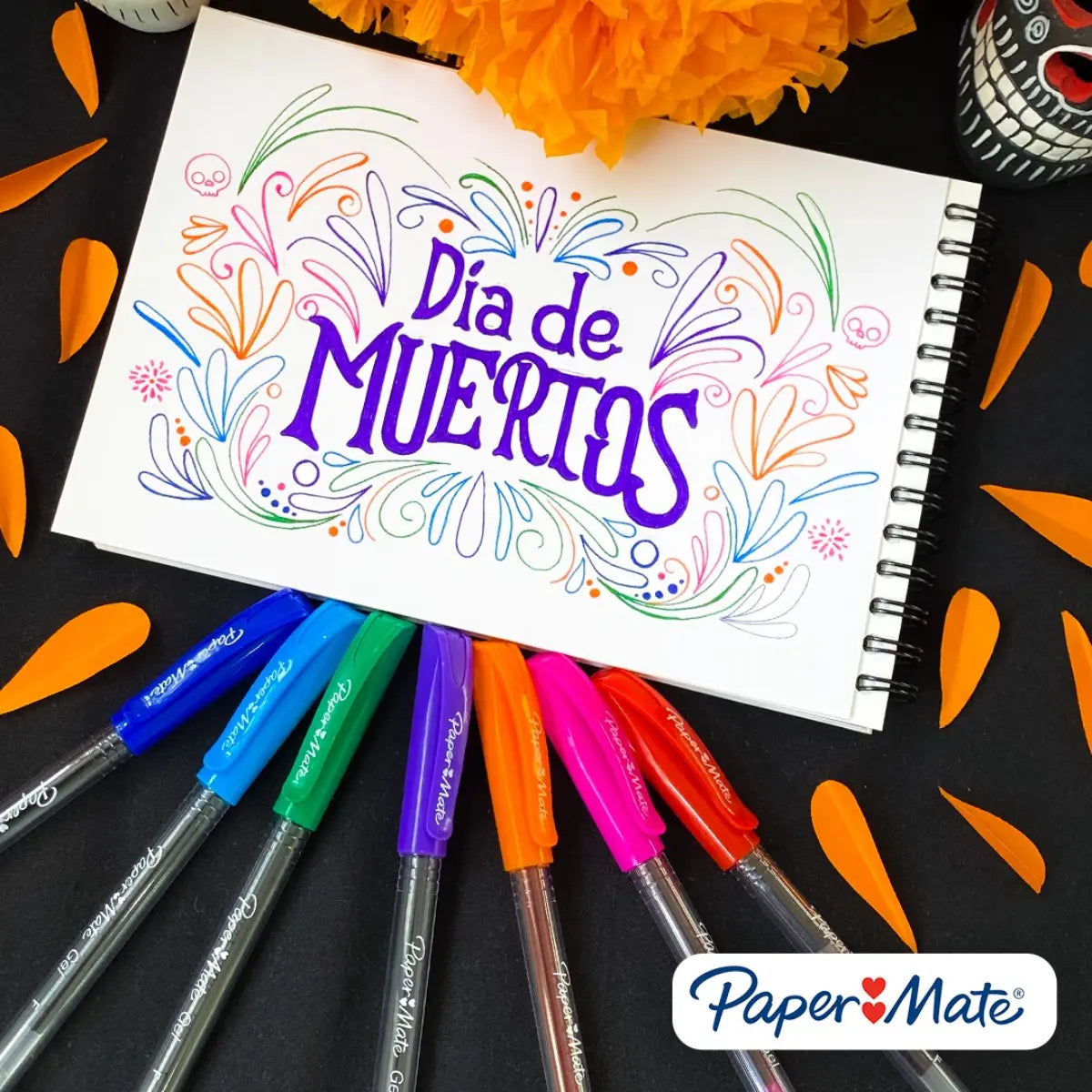 Plumas De Gel Paper Bolígrafos De Colores Mate Punto Fino 10 Piezas - Papermate - vista trasera