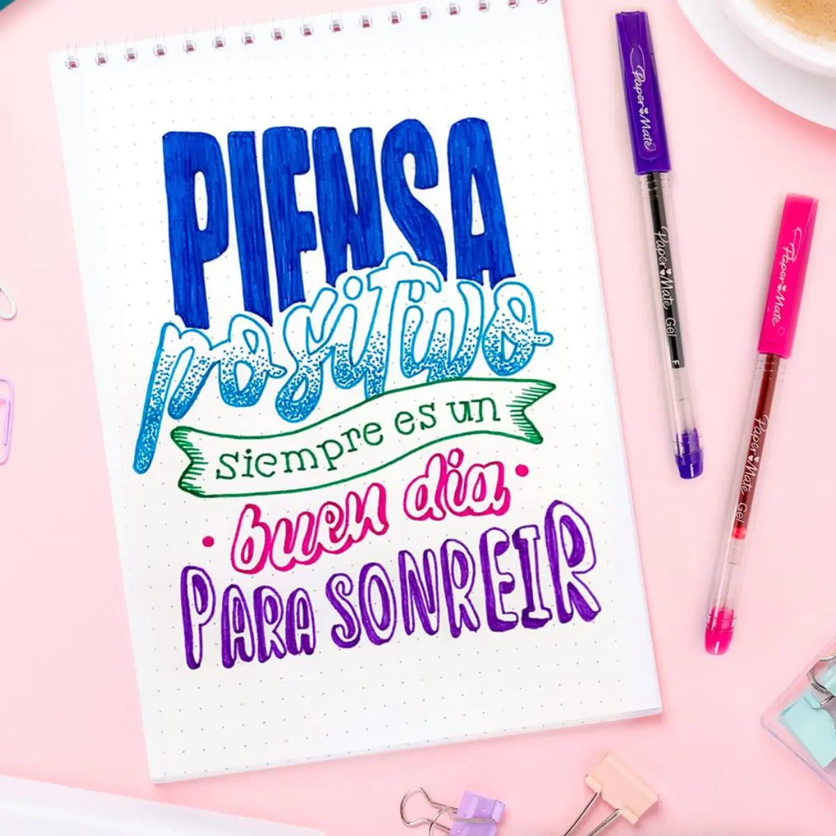 Plumas De Gel Paper Bolígrafos De Colores Mate Punto Fino 10 Piezas - Papermate - vista lateral