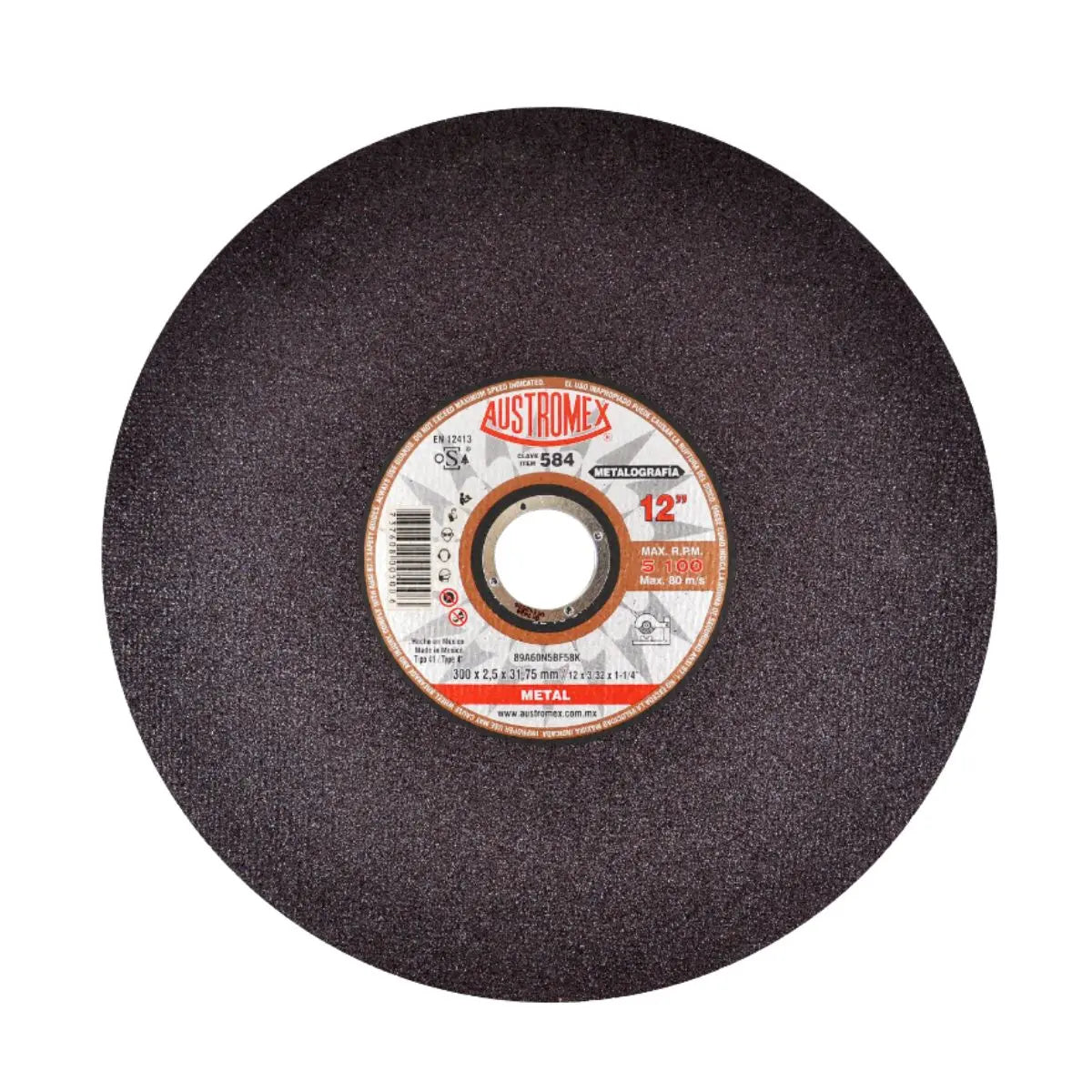 Disco abrasivo para corte de pruebas metalográficas de 300 x 2.5 x 31.75 mm - unknown