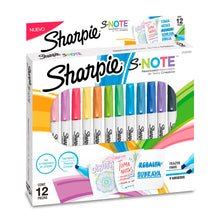 Marcatextos Sharpie S Note Punta Cincel Tonos Pastel 12 Piezas - Sharpie - vista trasera