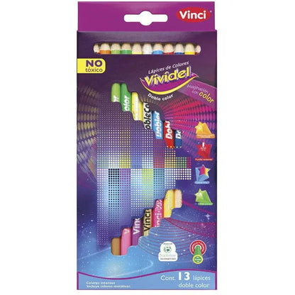 Lapices Dobles de Color 26 Colores Vinci Vividel 4mm 13 Piezas - Vinci