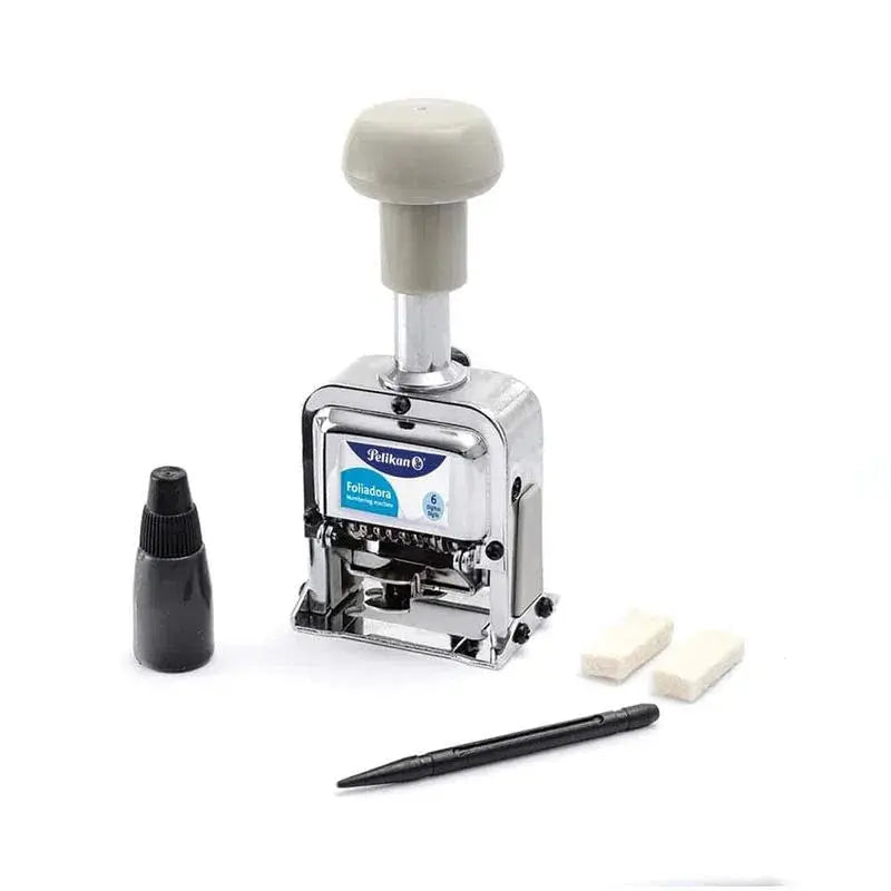 Foliador Automatico Metalico 6 Digitos Pelikan - Pelikan - vista lateral
