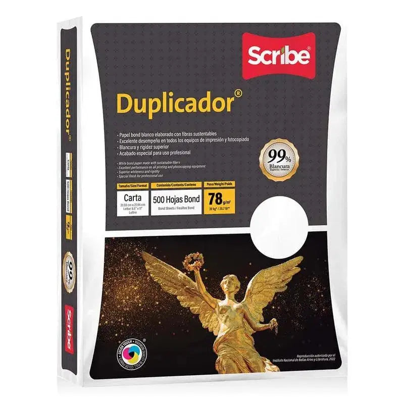 Papel Duplicador 500 Hojas Scribe Blanco Carta - Scribe - vista lateral