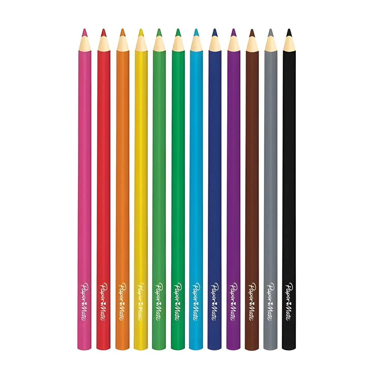 12 Lápices Colores Paper Mate Redondos Unipunta - Papermate - detalle