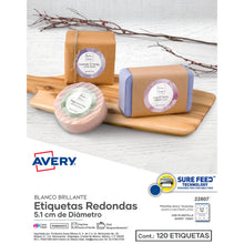 Etiqueta Redonda 5,1cm De Diámetro Avery 22807 (120 Etiq.) Color Blanco - Avery - vista lateral