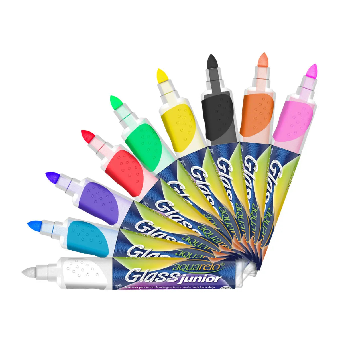 Marcadores Azor Vidrio Cristal Aquarelo Glass Junior 8 Piezas - Azor - vista trasera