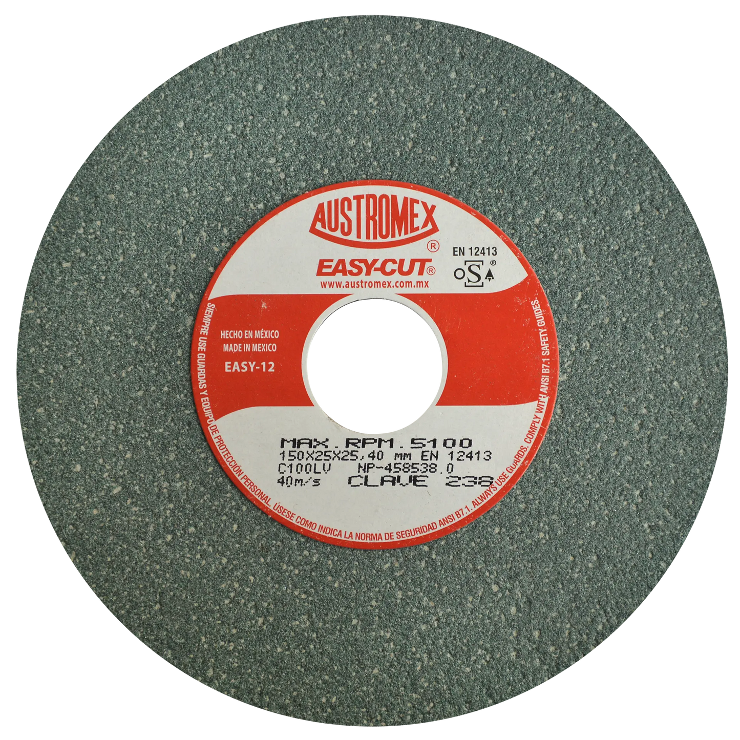Rueda Abrasiva 150 x 25 x 25.4 mm Clave 238 Austromex - Austrodiam
