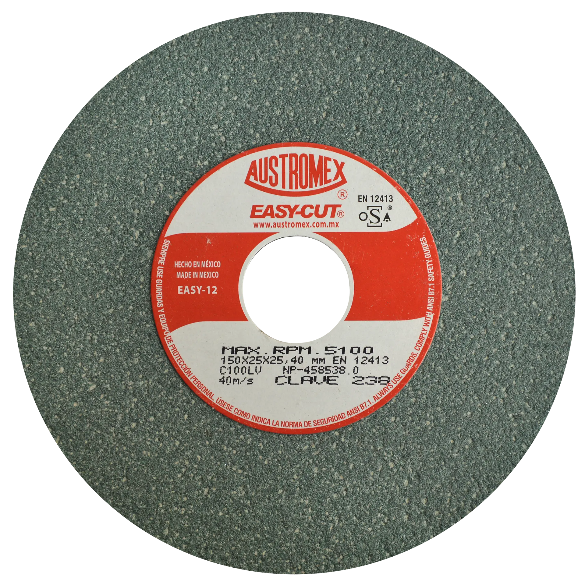 Rueda Abrasiva 150 x 25 x 25.4 mm Clave 238 Austromex - Austrodiam