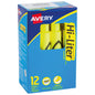 12 Marcatextos Plumon Resaltdor Avery Neon Fluorescentes Amarillo Fluorescente - Avery