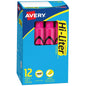 12 Marcatextos Plumon Resaltdor Avery Neon Fluorescentes Rosa Fluorescente - Avery
