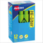 12 Marcatextos Plumon Resaltdor Avery Neon Fluorescentes Verde Fluorescente - Avery