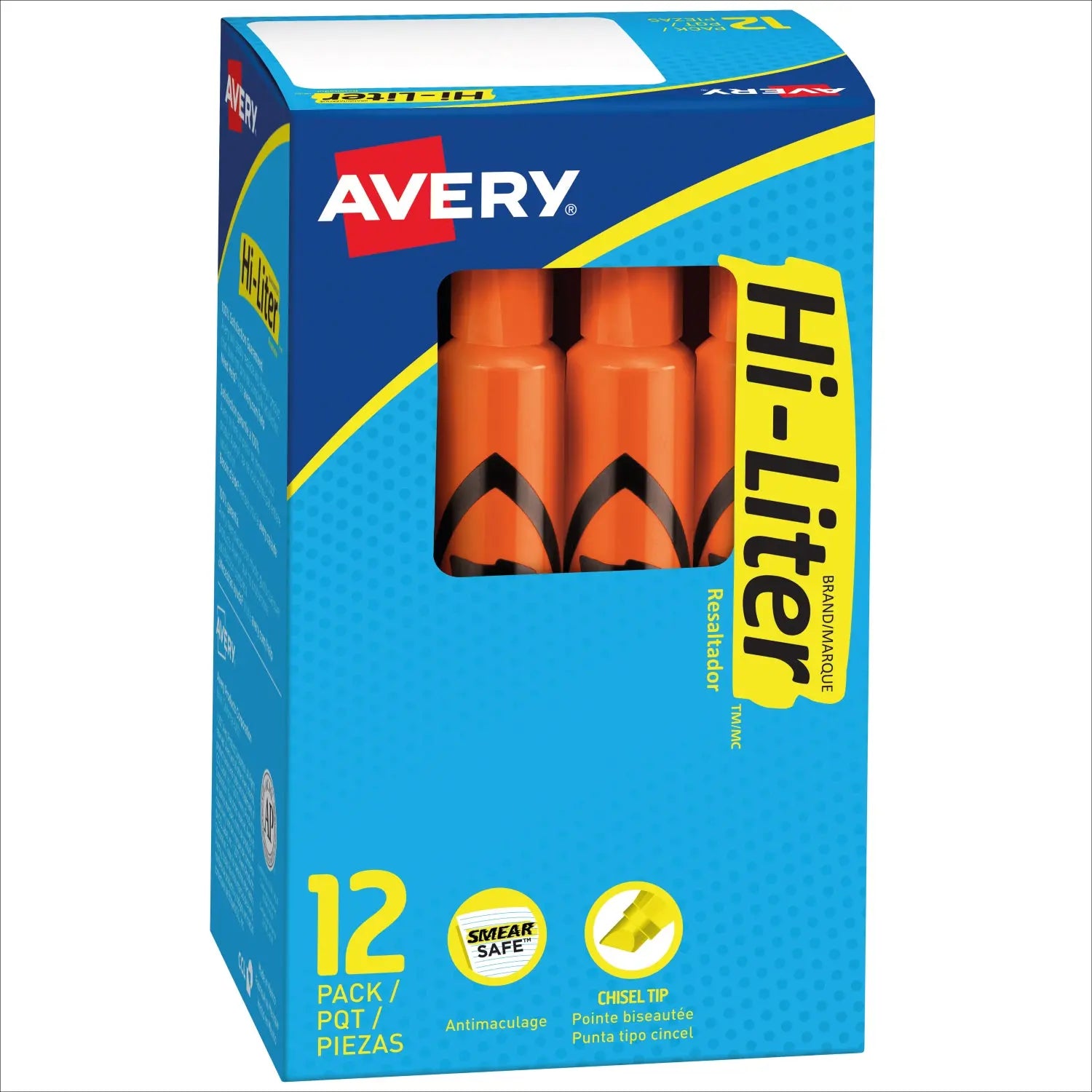 12 Marcatextos Plumon Resaltdor Avery Neon Fluorescentes Naranja Fluorescente - Avery