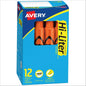 12 Marcatextos Plumon Resaltdor Avery Neon Fluorescentes Naranja Fluorescente - Avery