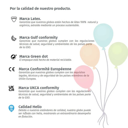 5pz Globos Payaso Gigantes Esféricos Macarron Surtido N° 24 - GLOBO PAYASO - empaque