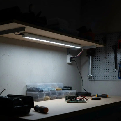 Luminaria Base Interior Aluminio Doble Línea LED COB Transparente 24 W Blanca Adir 3PZ - Adir - empaque