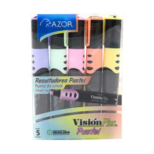 Azor - Marcatextos Visión Plus, Resaltador Pastel de textos, 5 Colores - Azor - vista trasera
