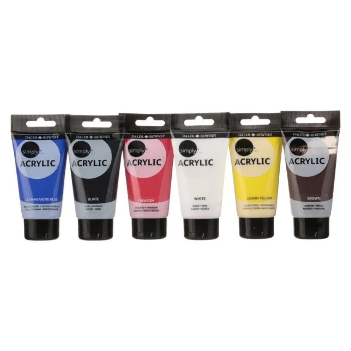 Pintura Acrílica Tubo Daler Rowney Simply Set 6 Colores 75ml - daler rowney - detalle