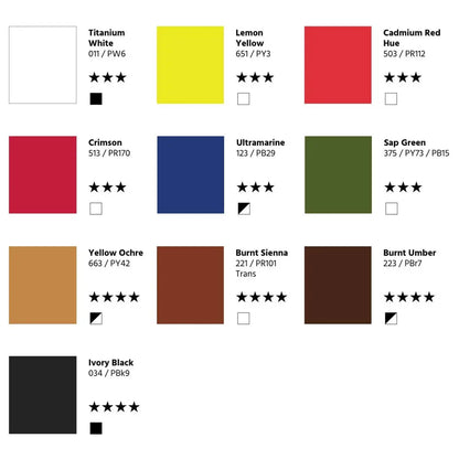 Set 10 Pinturas Al Óleo Tubo Graduate Oil Daler Rowney 38ml - Daler-Rowney - vista lateral