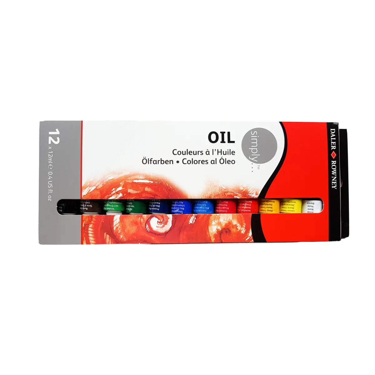 Set 12 Pinturas Óleo Tubo Estuche Daler Rowney Simply 12ml - daler rowney - detalle
