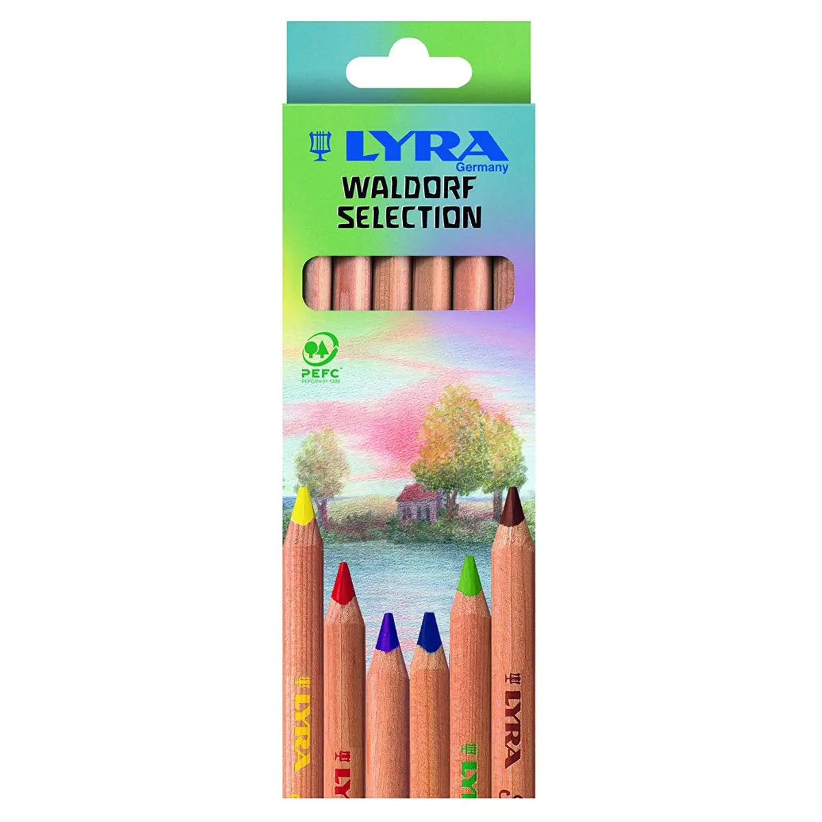 Lápices de Colores Vivos Madera Triangular Profesionales Lyra 6 Piezas - lyra - vista lateral