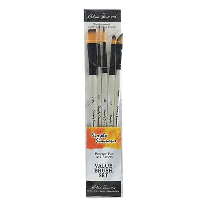 Pinceles Daler Rowney Simply Simmons Acuarela Acrílico Set 5 Piezas - Daler Rowney - vista lateral