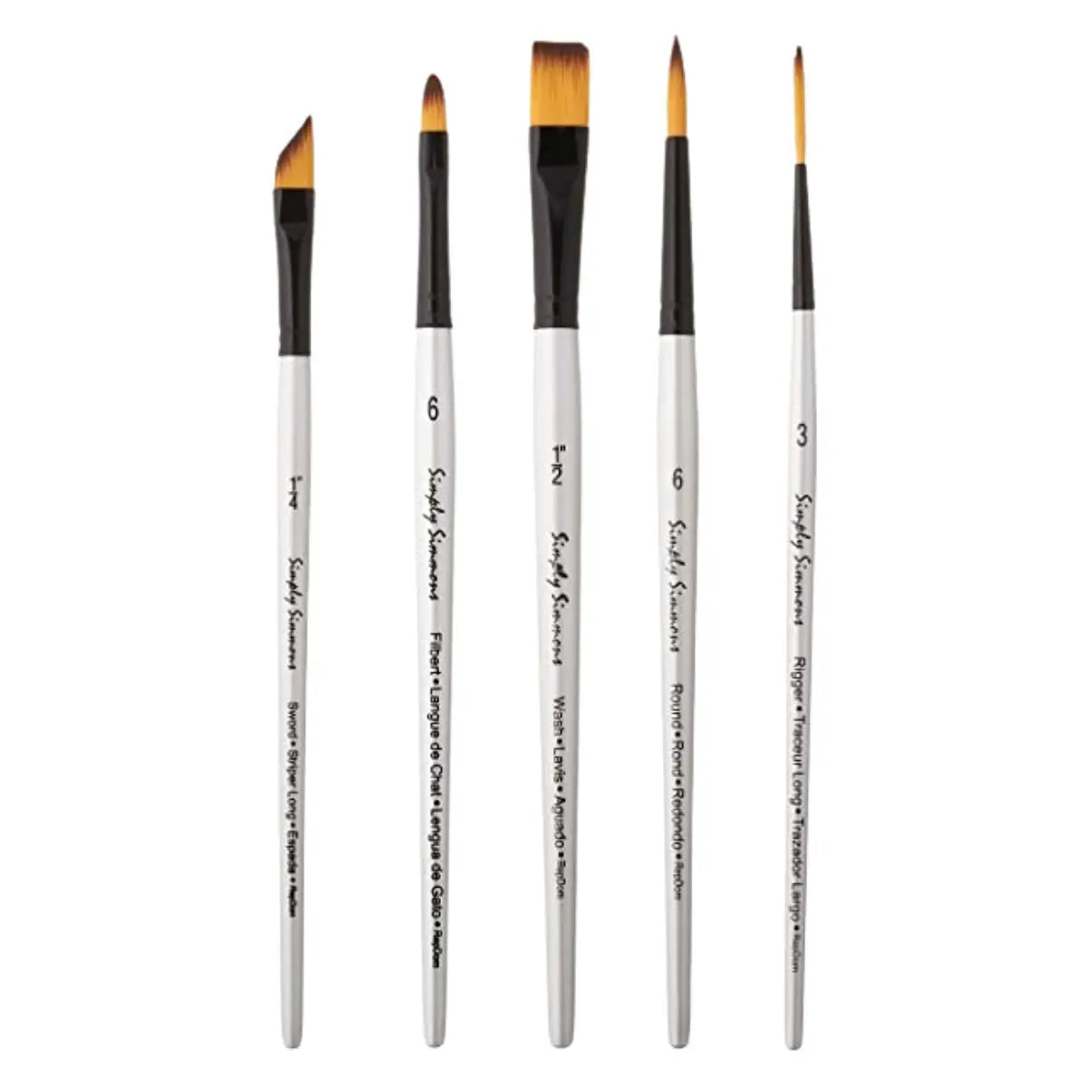 Pinceles Daler Rowney Simply Simmons Acuarela Acrílico Set 5 Piezas - Daler Rowney