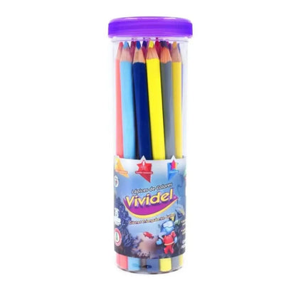 Lápices De Colores Vinci Vividel Jumbo Triangulares 25 Piezas - Vinci - vista lateral