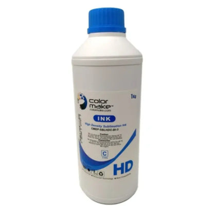 Bote Tinta Sublimar Imprimir Hd 1 Litro Colores Color Make Cyan - ColorMake - vista lateral